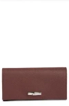 Longchamp Pebble Grain Leather Flap Wallet