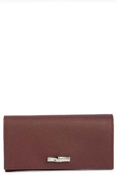 Longchamp Pebble Grain Leather Flap Wallet