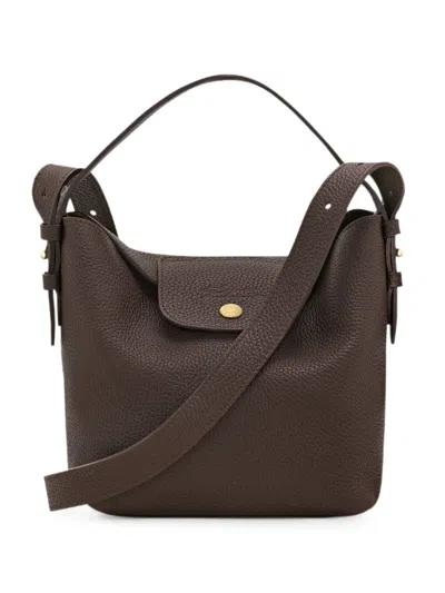Longchamp Pebbled Texture Tote Bag In Brown