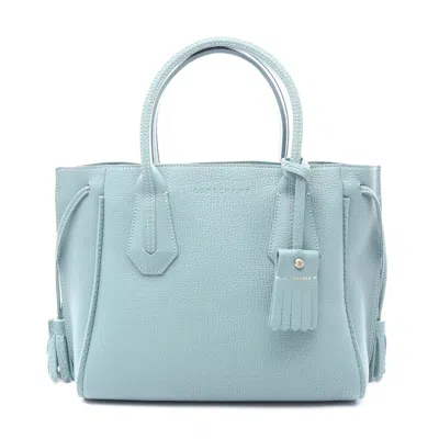 Longchamp Penelope Leather Tote Bag In Blue