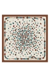 Longchamp Perles De Paris Square Silk Scarf In Brown