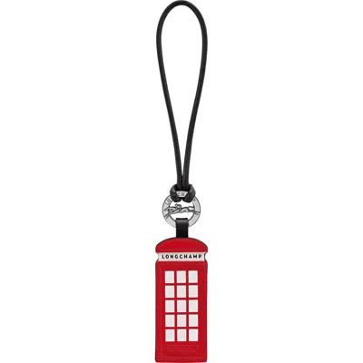 Longchamp Phone Booth Key Ring In Red