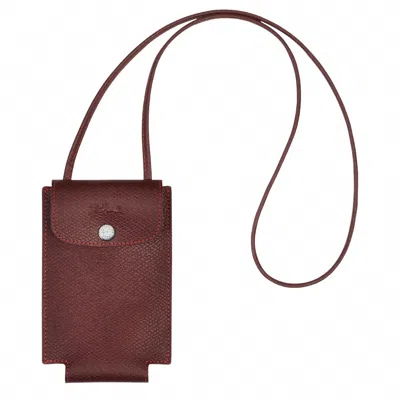 Longchamp Phone Case Lanyard In Red