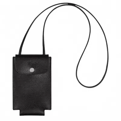 Longchamp Phone Case With Lanyard In Black