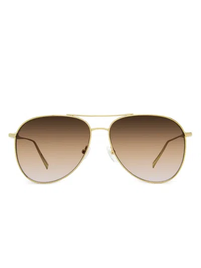 Longchamp Pilot Shape Sunglasses In Gold