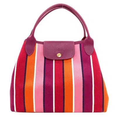 Pre-owned Longchamp Pink Canvas Tote Bag () In Multi