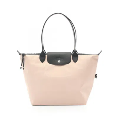 Pre-owned Longchamp Pink Fabric Leather Tote Bag ()