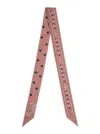 Longchamp Pink Printed Bandana Scarf In Pink