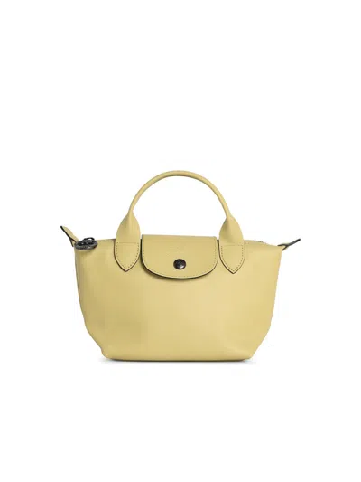 Longchamp Pistachio Lear Bag With 'xs Le Pliage Xtra' Handle In Orange