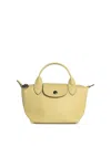 Longchamp Pistachio Leather Bag With 'xs Le Pliage Xtra' Handle In Yellow
