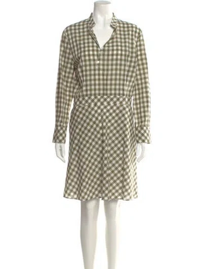 Pre-owned Longchamp Plaid Print Knee-length Dress In Multi