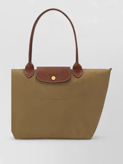 Longchamp Pliage Tote Bag Foldable Leather Trim In Brown