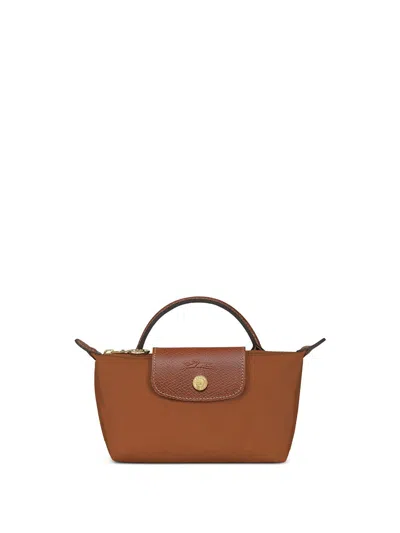 Longchamp Pochette Con Manico Le Pliage Original In Marrone