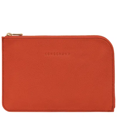 Longchamp Pochette Le Foulonné In Red