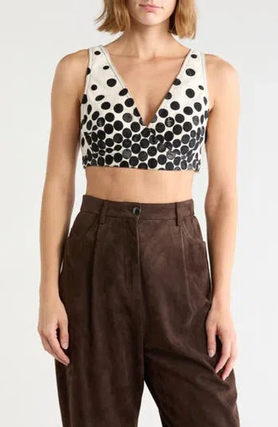 Longchamp Polka Dot Crop Tank In Multi