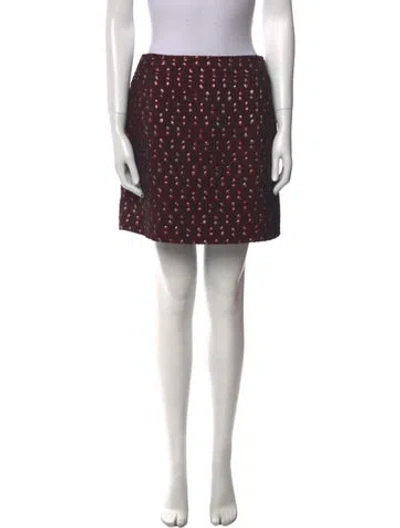 Pre-owned Longchamp Polka Dot Print Mini Skirt In Black