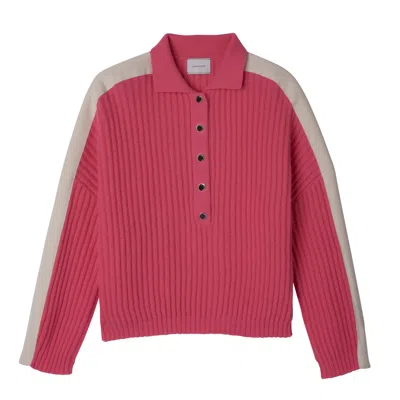 Longchamp Polo Collar Jumper In Pink
