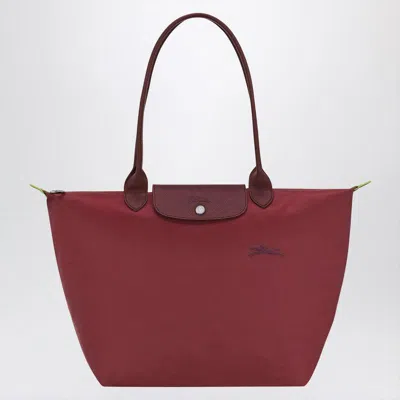 Longchamp Pomegranate-coloured L Le Pliage Green Bag In Red