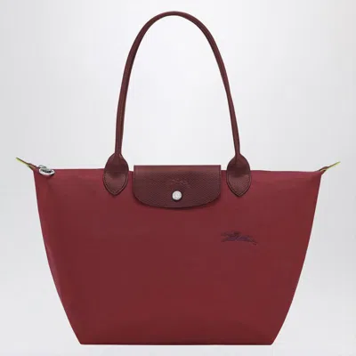 Longchamp Pomegranate-coloured Le Pliage Green M Bag In Red