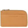 Longchamp Card Holder Le Foulonné In Walnut