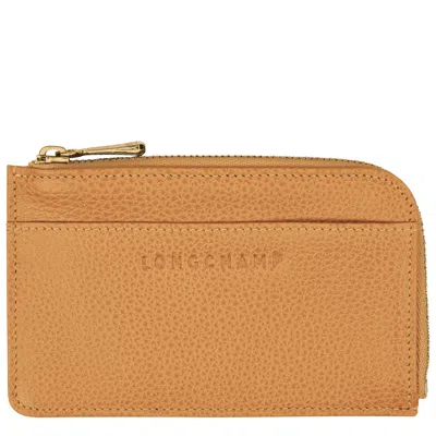 Longchamp Card Holder Le Foulonné In Walnut