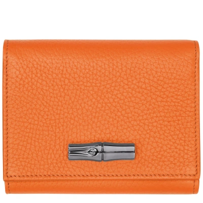 Longchamp Wallet Roseau Essential In Orange