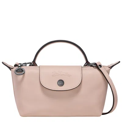 Longchamp Le Pliage Xtra Logo Debossed Xs Pouch In Nude
