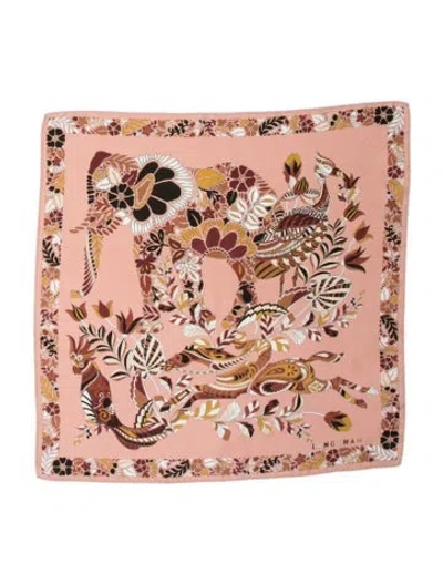 Pre-owned Longchamp Printed Bandana In Pink