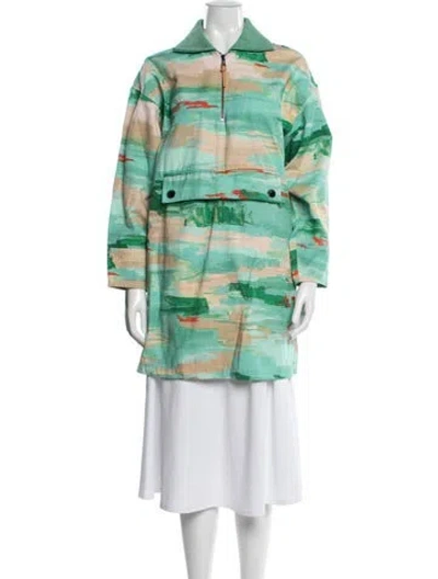Pre-owned Longchamp Printed Top In Green