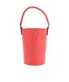 Longchamp Epure Leather Bucket Bag In Red