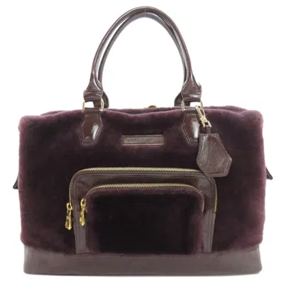 Pre-owned Longchamp Purple Fur Tote Bag ()