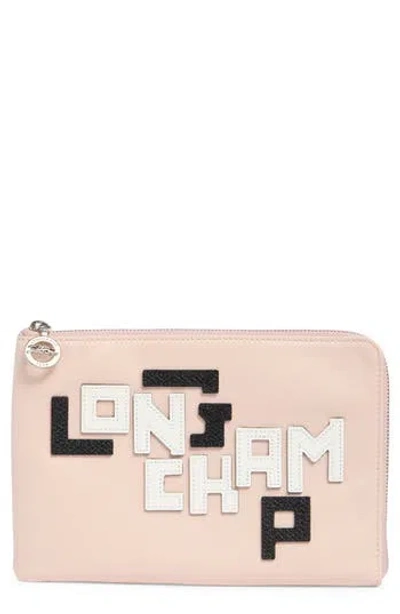 Longchamp Quarter Zip Clutch In Pink
