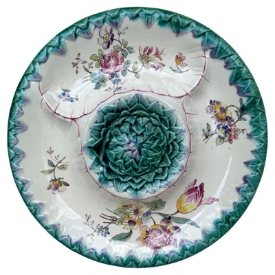 Pre-owned Longchamp Rare 19th Century French Majolica Artichoke Plate  In Gray