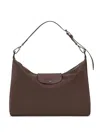 Longchamp Rectangular Brown Shoulder Bag With Adjustable Strap In Brown
