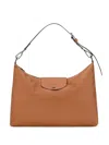 Longchamp Rectangular Brown Shoulder Bag With Adjustable Strap In Brown