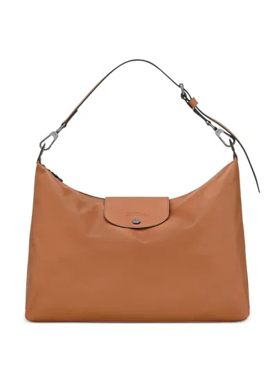 Longchamp Rectangular Brown Shoulder Bag With Adjustable Strap