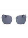 Longchamp Rectangular Metal Women's Sunglasses In Blue