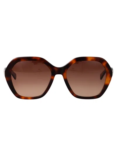 Longchamp Rectangular Sunglasses Lo759 S 230 In Brown
