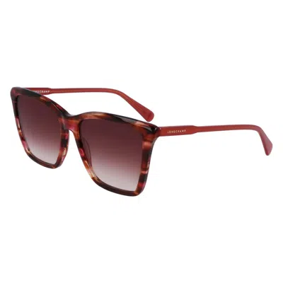 Longchamp Red Acetate Sunglasses In Brown