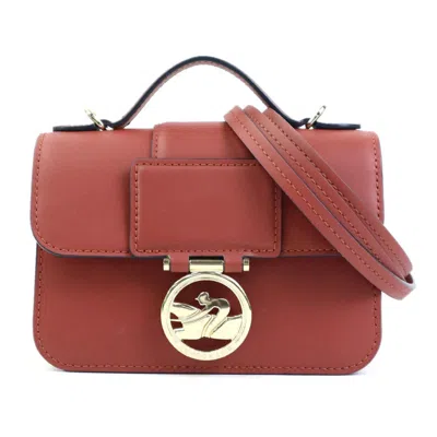 Pre-owned Longchamp Red Brown Leather Shoulder Bag ()