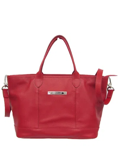 Pre-owned Longchamp Red Leather Shoulder Bag (authentic Pre-loved)