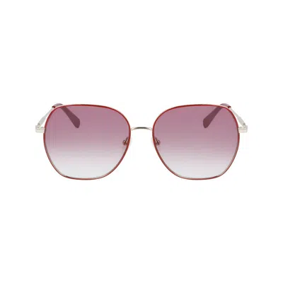 Longchamp Red Metal Sunglasses In Metallic