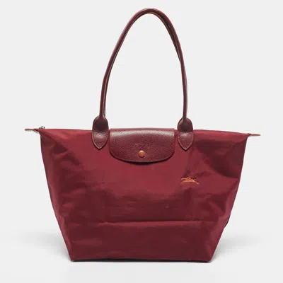 Pre-owned Longchamp Red Nylon Large Le Pliage Tote