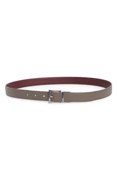 Longchamp Reversible Leather Belt In Green