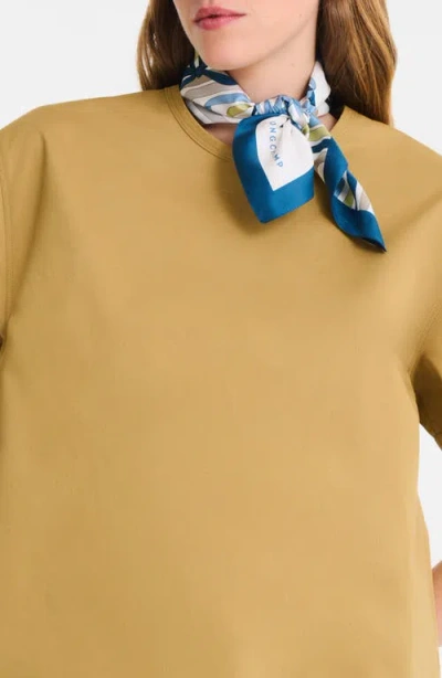 Longchamp Ribbon Print Silk Bandana Scarf In Gray