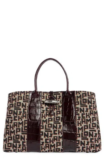 Longchamp Ro Large Tote Bag In Brown