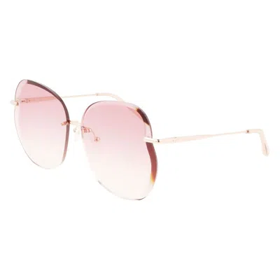 Longchamp Rose Gold Metal Sunglasses In Multi