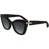 Longchamp Roseau 50mm Gradient Cat Eye Sunglasses In Black