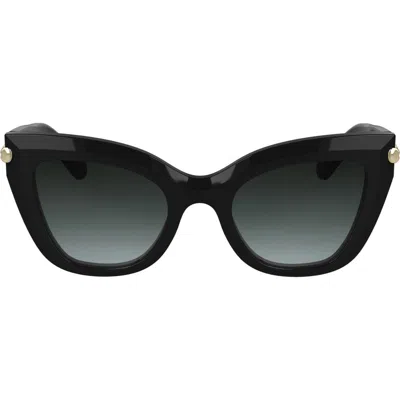 Longchamp Roseau 50mm Gradient Cat Eye Sunglasses In Black