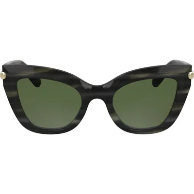 Longchamp Roseau 50mm Gradient Cat Eye Sunglasses In Green